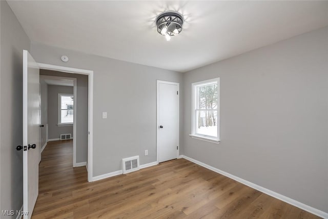 empty room featuring light wood-type flooring