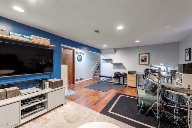 interior space with wood-type flooring