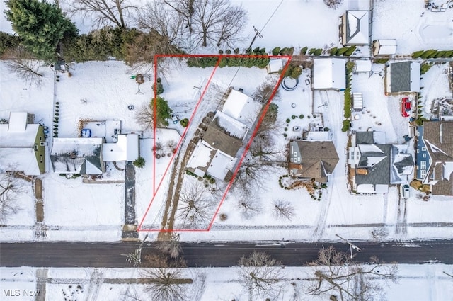 view of snowy aerial view