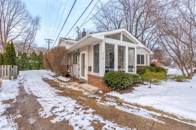 view of snowy exterior