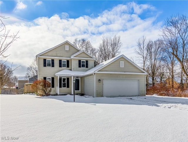 front of property featuring a garage