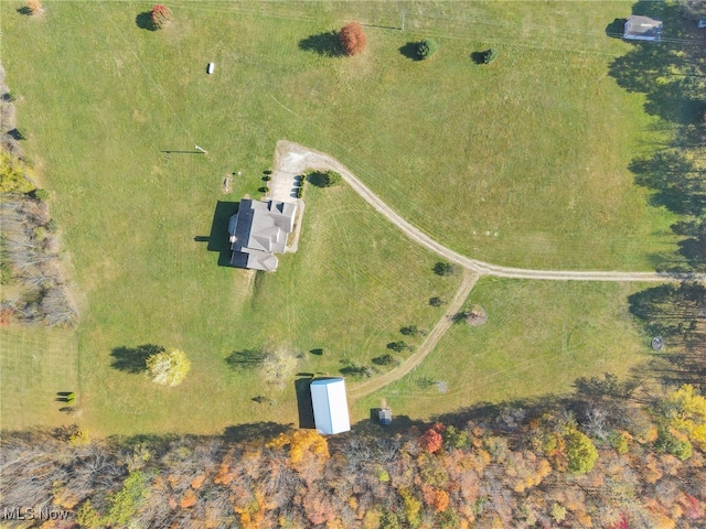 drone / aerial view featuring a rural view