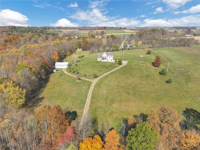 bird's eye view featuring a rural view