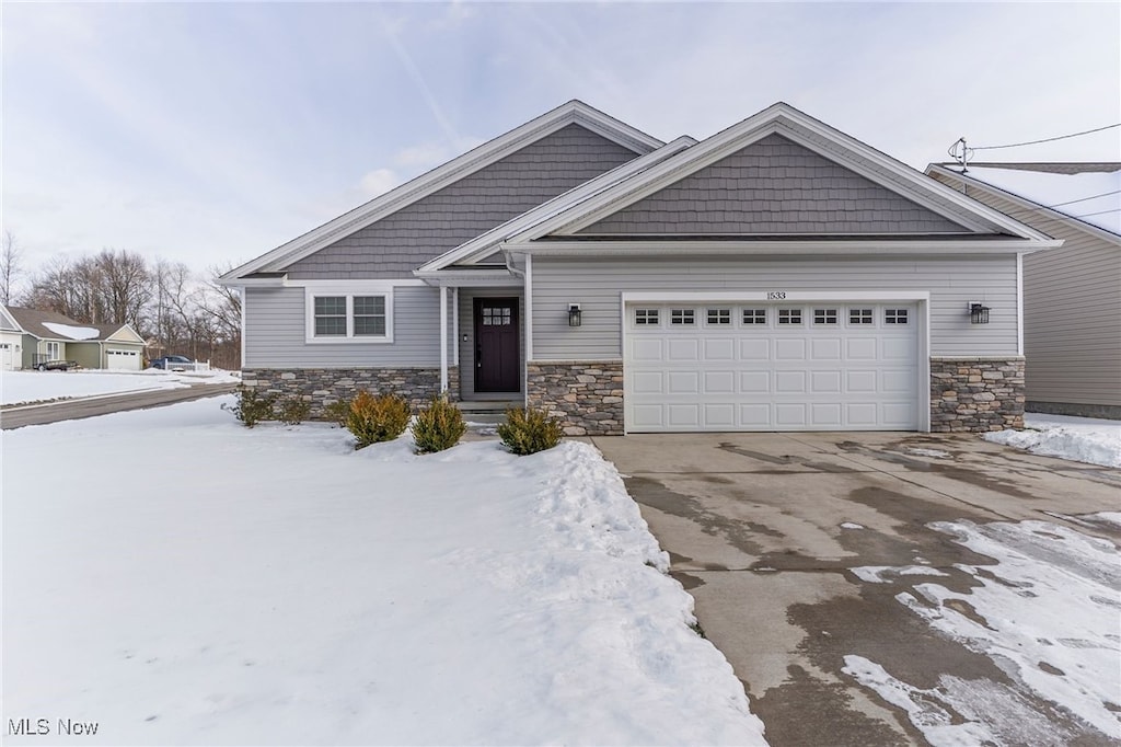 view of front of home featuring a garage