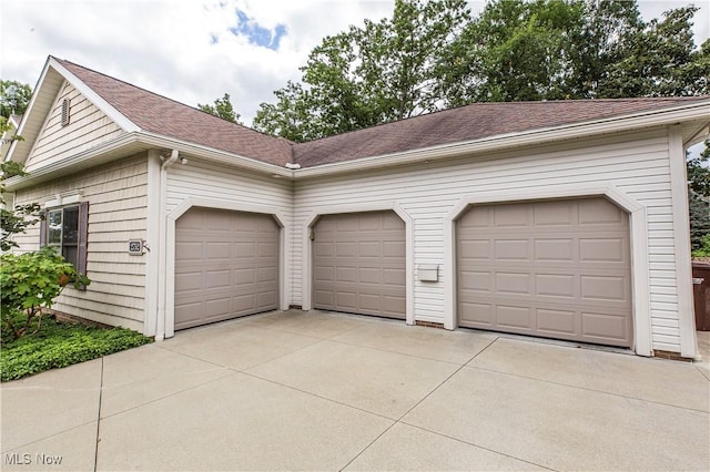 view of garage