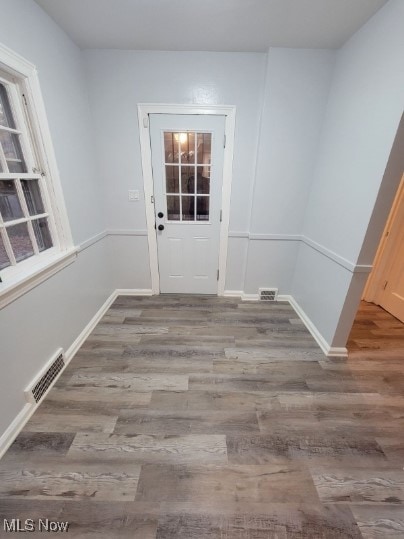 entryway featuring hardwood / wood-style flooring