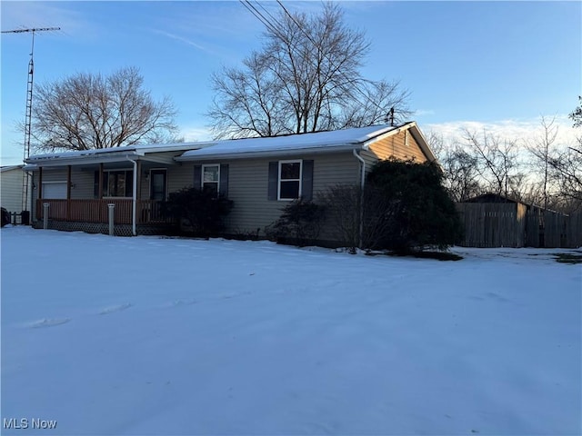 view of front of house featuring covered porch