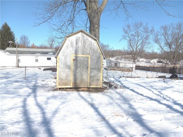 view of snow covered structure