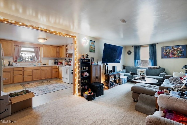 view of carpeted living room