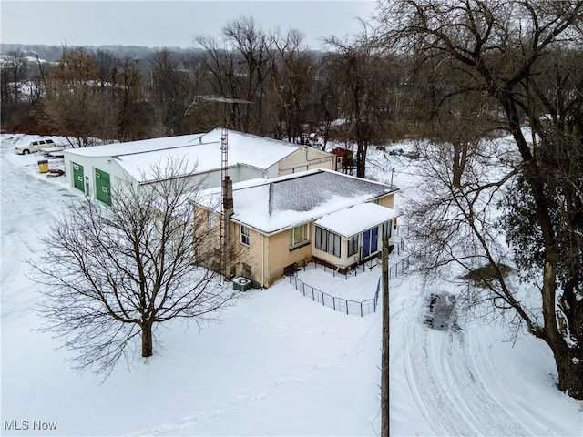 view of snowy aerial view