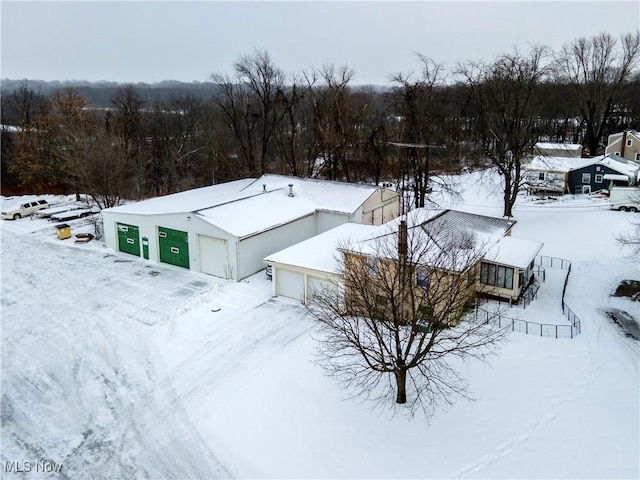 view of snowy aerial view