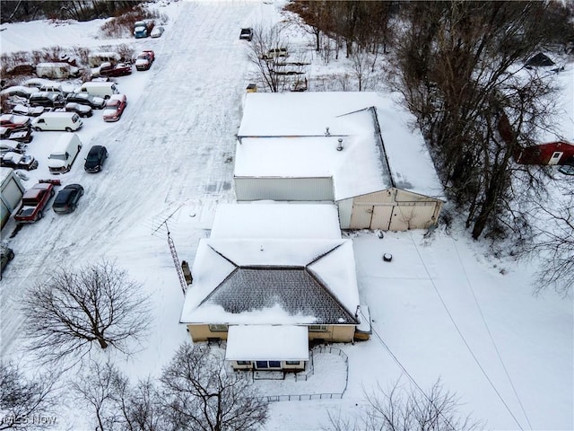 view of snowy aerial view