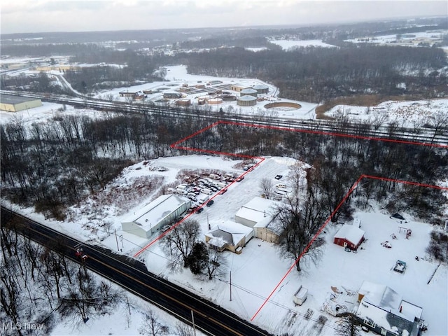 view of snowy aerial view