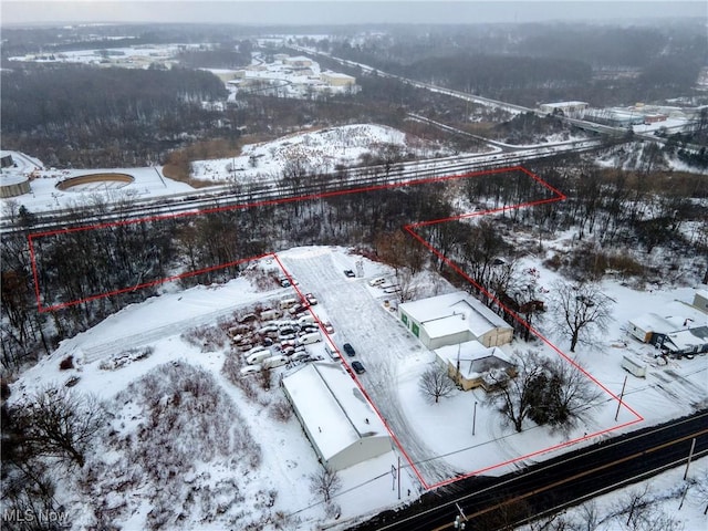 view of snowy aerial view