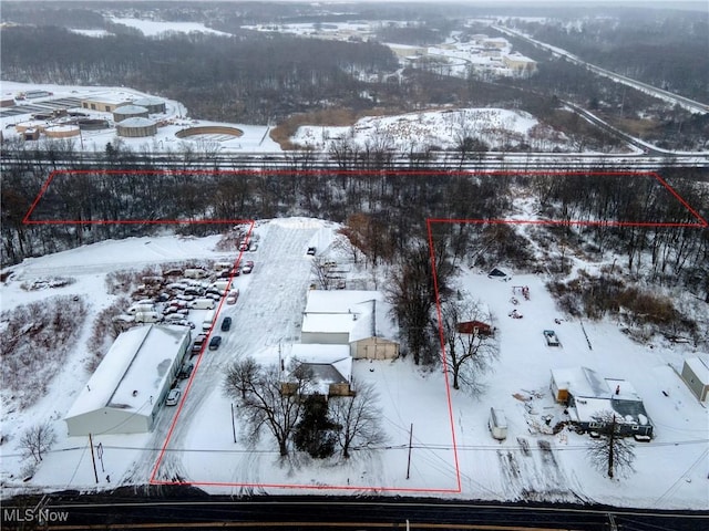 view of snowy aerial view