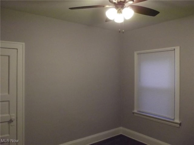 unfurnished room featuring ceiling fan