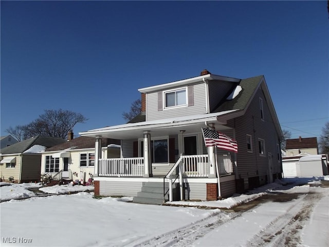 view of front of property featuring a porch