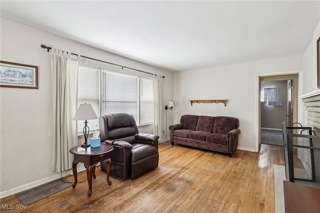 living room featuring light hardwood / wood-style floors