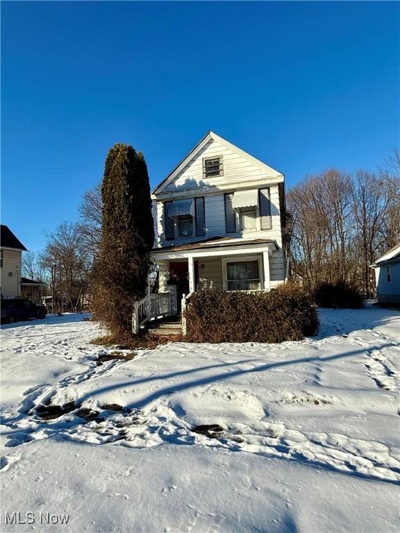 view of front property with covered porch