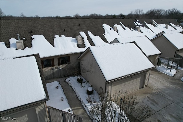 view of snowy aerial view