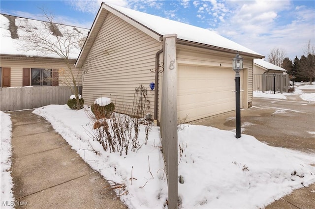 view of snow covered exterior