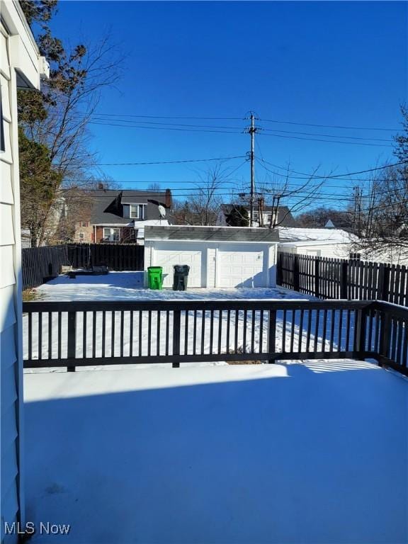 exterior space with a garage