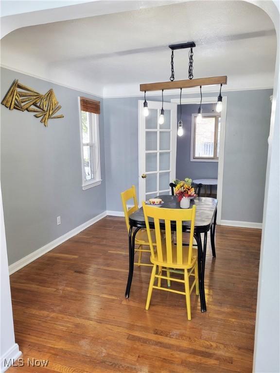 dining room featuring dark hardwood / wood-style floors