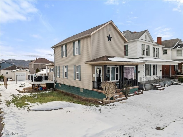 view of front of home with covered porch