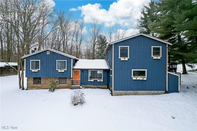 view of split level home