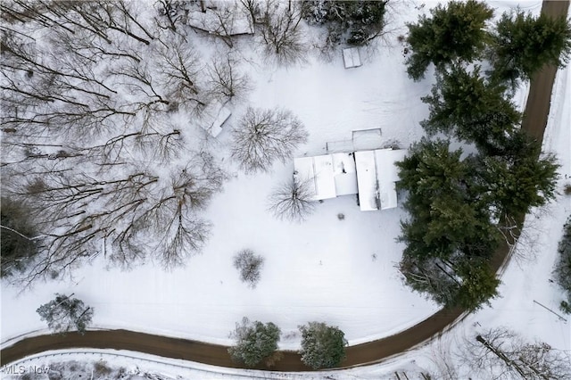 view of snowy aerial view