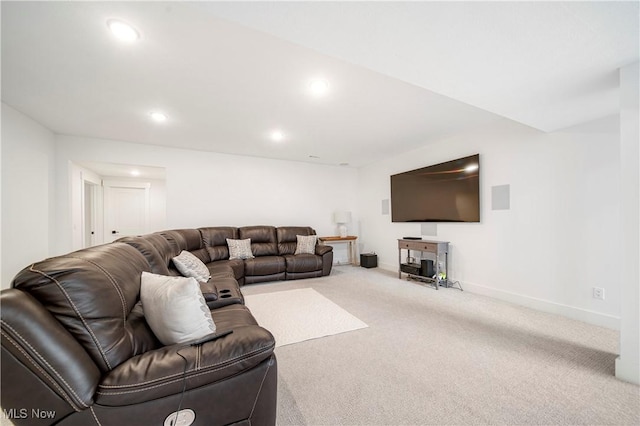 living room featuring carpet flooring