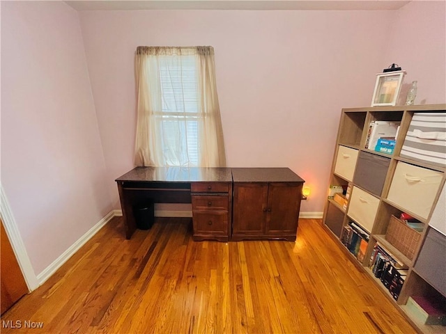 office space featuring light hardwood / wood-style flooring