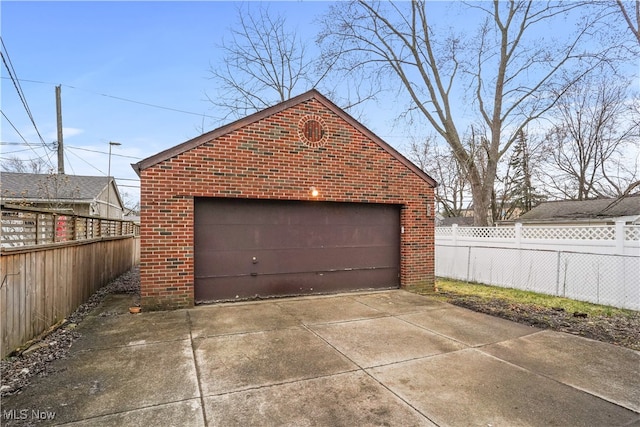 view of garage