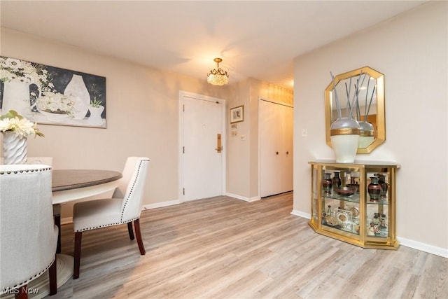 dining room featuring light hardwood / wood-style flooring