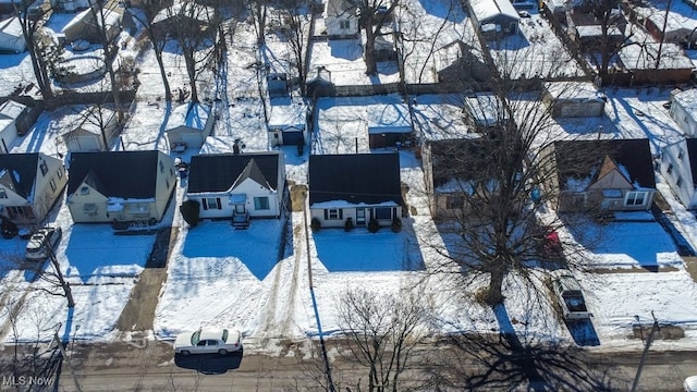 view of snowy aerial view