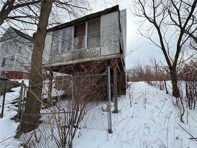 view of snowy exterior