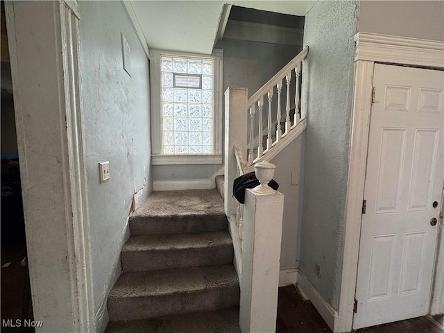 stairway with ornamental molding