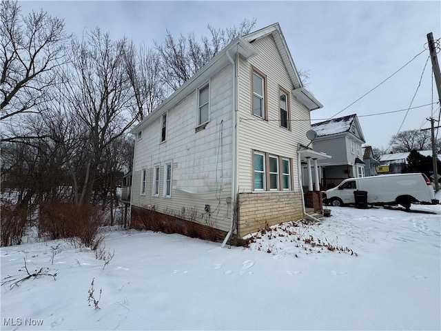 view of snowy exterior