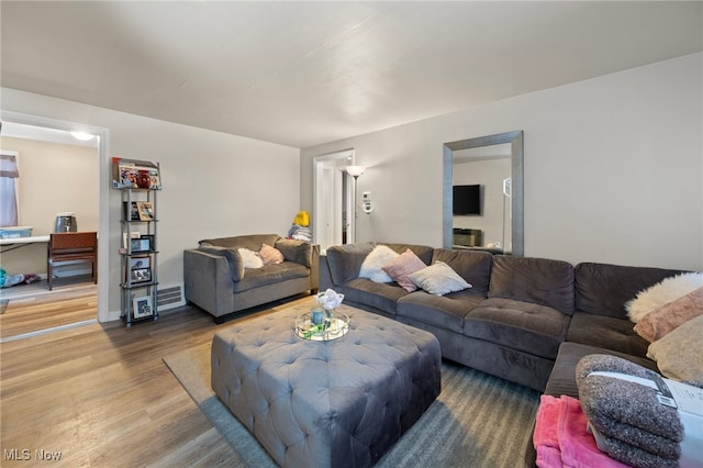 living room featuring hardwood / wood-style floors