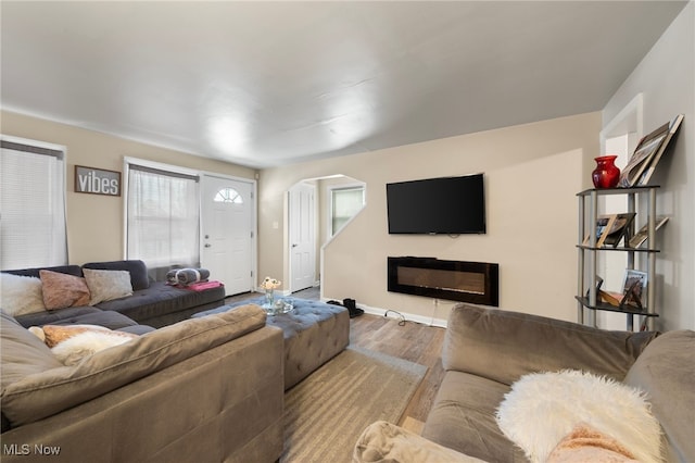 living room featuring hardwood / wood-style floors