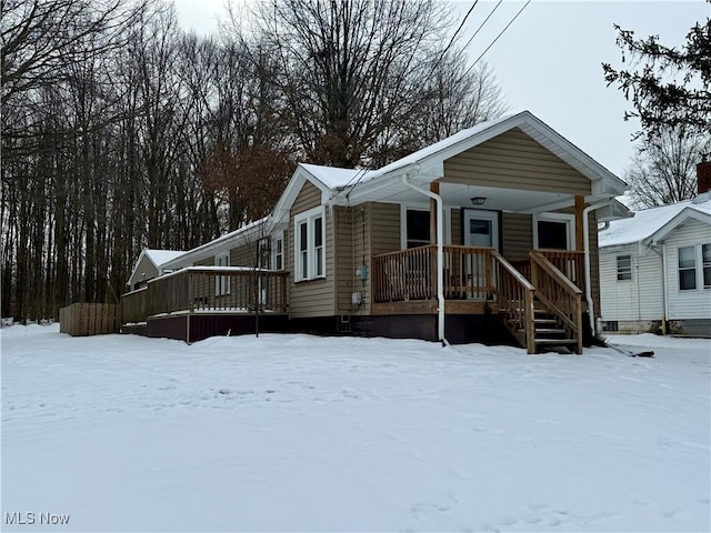 view of front of home with a porch