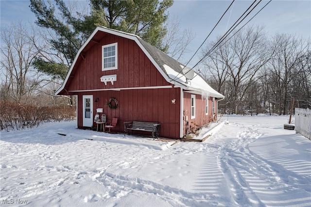 view of snow covered structure