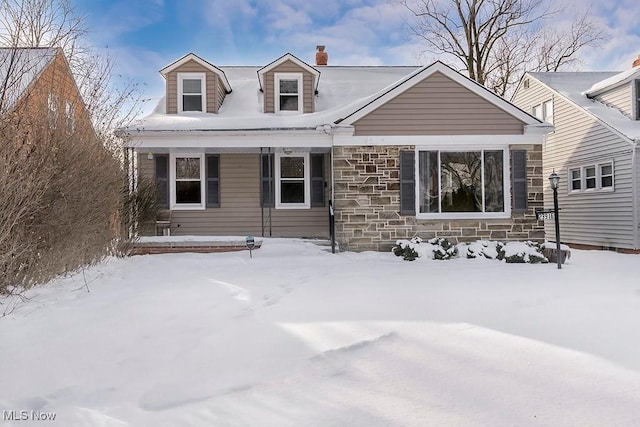 view of cape cod home