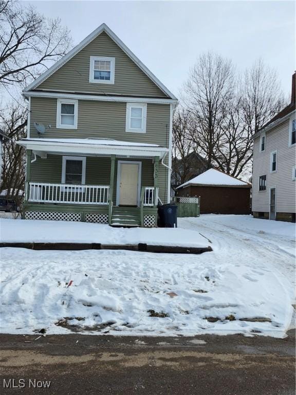 view of front of property with covered porch