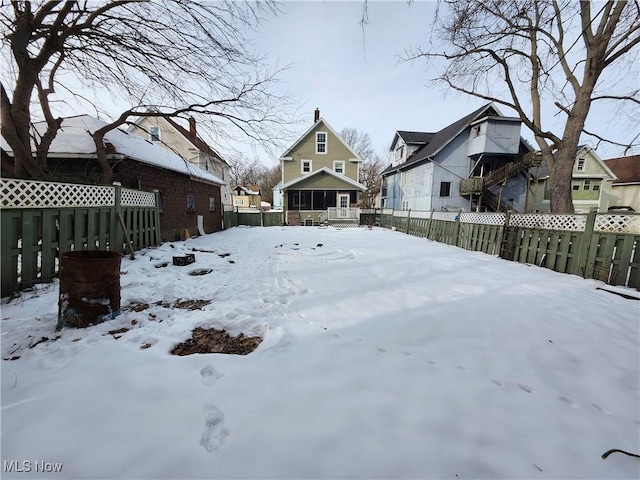 view of snowy yard