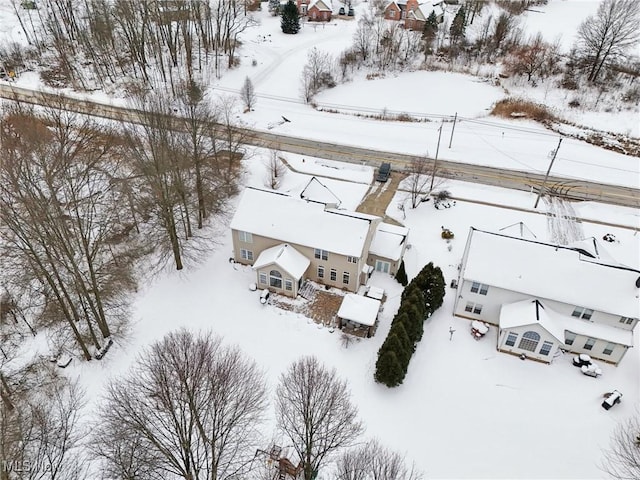 view of snowy aerial view