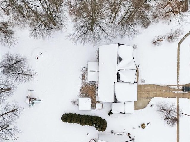 view of snowy aerial view