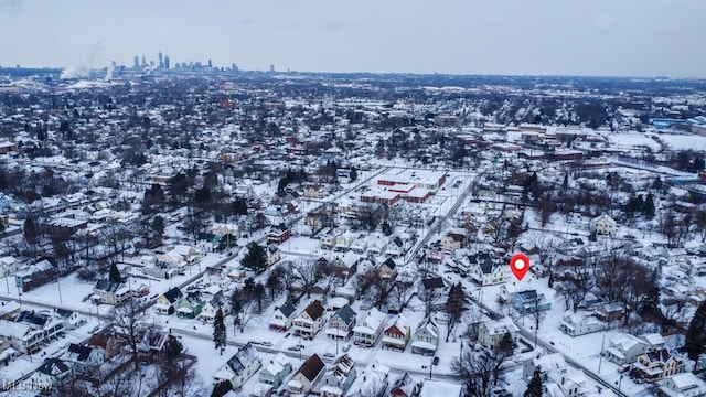 view of snowy aerial view