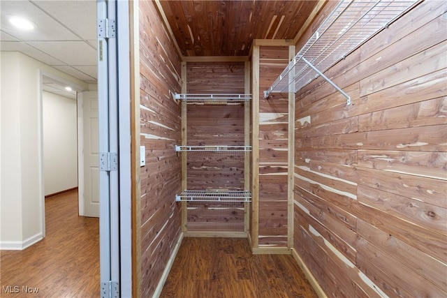 spacious closet featuring hardwood / wood-style floors