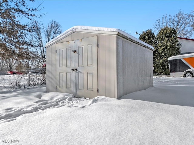 view of snow covered structure